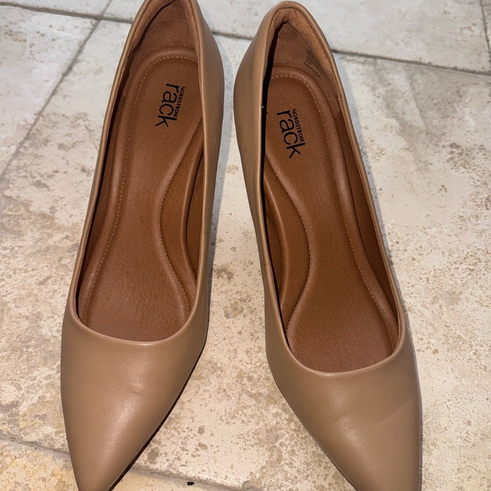 Nordstrom Classic Pointed Toe Nude Heels